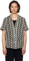 Oas Hypnotise Cuba Cotton Terry Relaxed Fit Button Down Shirt In Black
