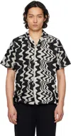 Oas Nero Verve Printed Camp Shirt In Black