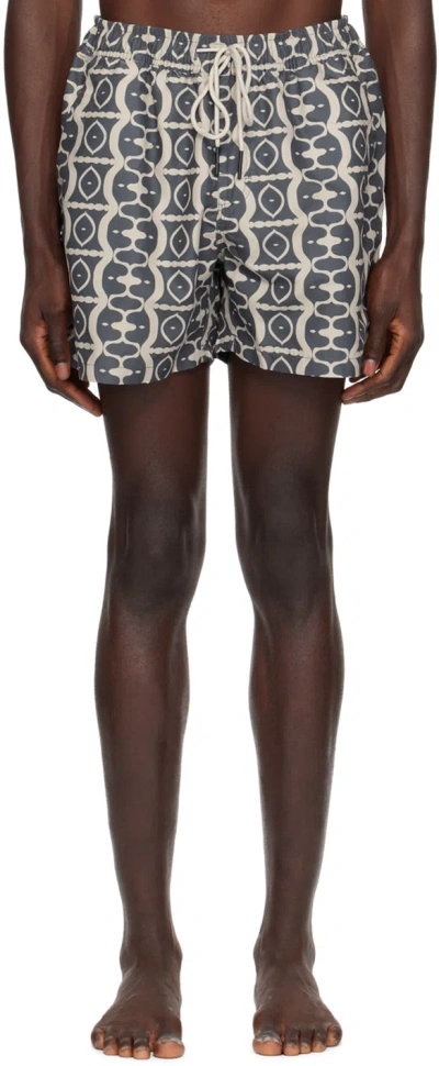 Oas Black Hypnotise Swim Shorts In Forge Hypnotise