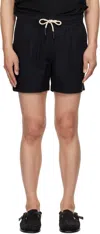 Oas Black Velour Shorts In Black