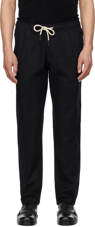 Oas Black Linen Trousers