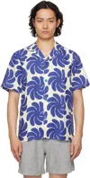 Oas Nebula Cuba Linen Shirt In Blue