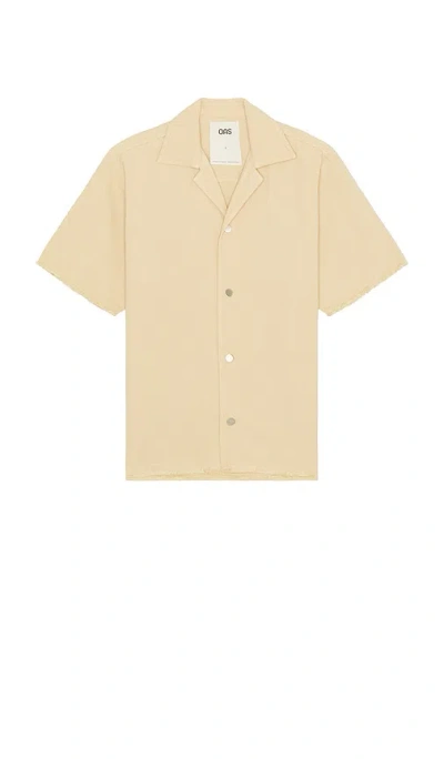Oas Bodega Canvas Camp Shirt In Beige