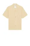 Oas Bodega Canvas Camp Shirt In Beige