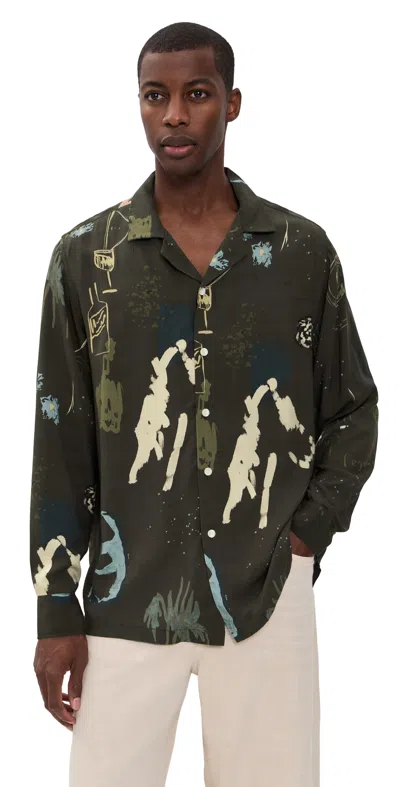 Oas Brillo Shirt Dark Brown In Green