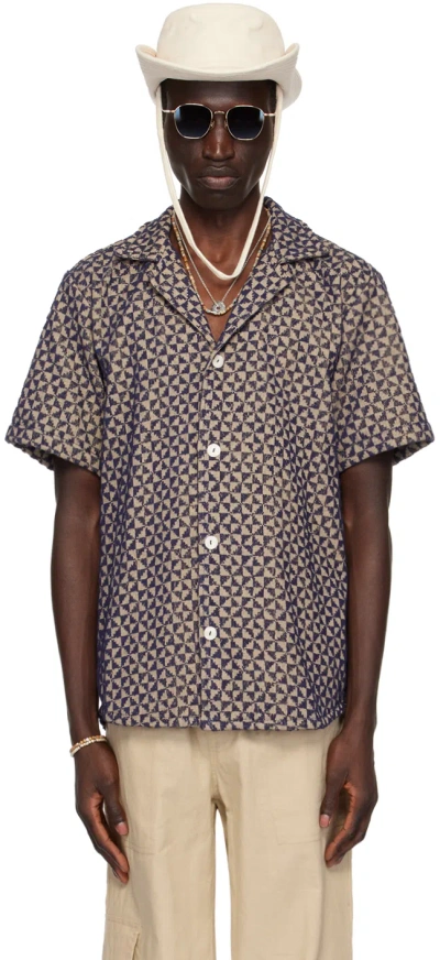 Oas Brown & Navy Cuba Shirt In Puzzle