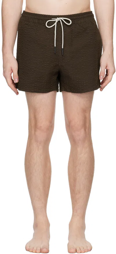 Oas Brown Calo Swim Shorts In Espresso