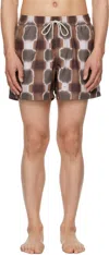 Oas Brown Sable Totemic Swim Shorts In Multi