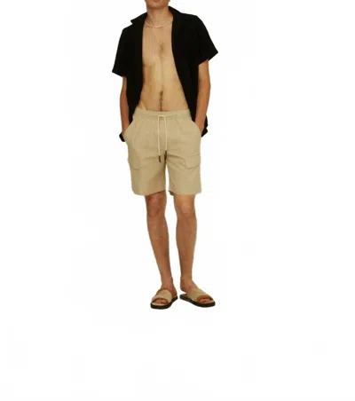 Oas Cargo Linen Shorts In Beige In Neutral