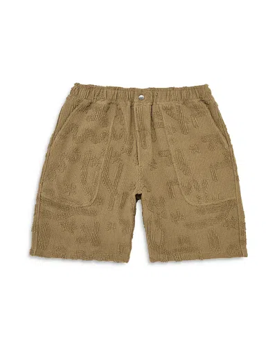 Oas Cleo Nico Cotton Blend Textured Relaxed Fit 9 Shorts In Beige