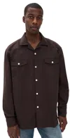 Oas Clint Shirt Dark Brown In Brown