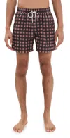 Oas Mens Coffee Lumo Drawstring Swim Shorts In Multi