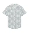 Oas Como Cuba Waffle Shirt In Blue