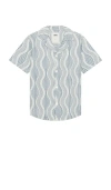 Oas Como Cuba Waffle Shirt In Blue
