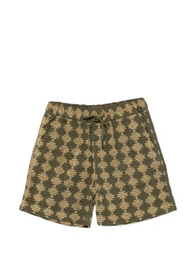 Oas Company Forti Porto Jacquard-terry Shorts In Green