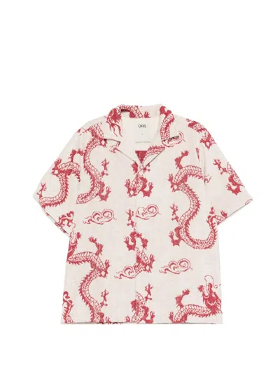 Oas Company Nimbus Cuba Dragon-pattern Shirt In White