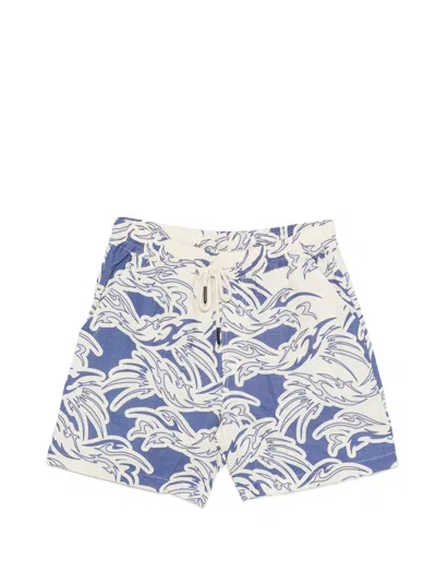 Oas Company Rouge Porto Graphic-print Drawstring Shorts In Blue