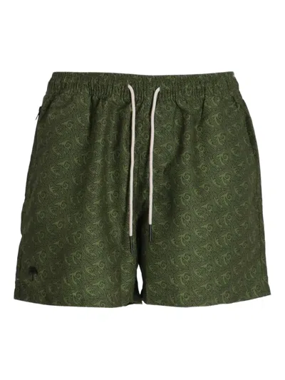 Oas Company Squiggle Swim Shorts In Green