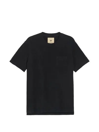 Oas Company Terry Chest-pocket T-shirt In Black