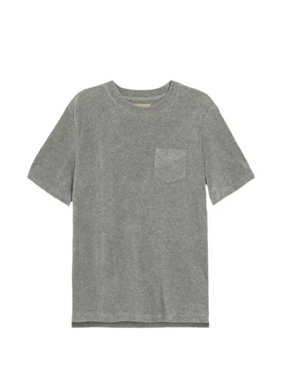 Oas Company Terry Front-pocket T-shirt In Gray