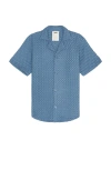 Oas Coronet Cuba Waffle Shirt In 蓝色