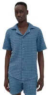 Oas Coronet Cuba Waffle Shirt In Blue