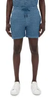 Oas Coronet Porto Waffle Shorts In Blue