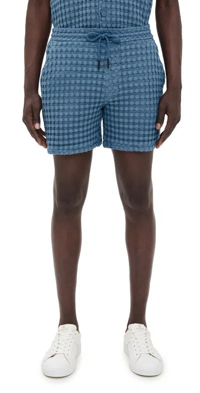 OAS CORONET PORTO WAFFLE SHORTS 6 BLUE