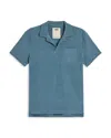 Oas Coronet Cotton French Terry Pocket Polo In Blue