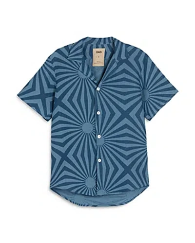 Oas Costal Cortado Cuba Linen Camp Shirt In Blue