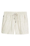 Oas Cream Golconda Relaxed Fit Swim Trunks In Cream