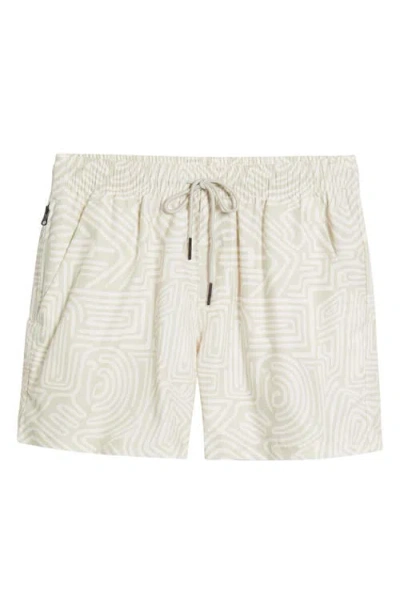Oas Cream Golconda Relaxed Fit Swim Trunks