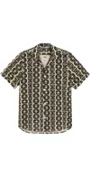 Oas Hypnotise Cuba Cotton Terry Relaxed Fit Button Down Shirt In Hypnotise