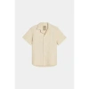 Oas Waffle Short Sleeve Camp Shirt In Off White