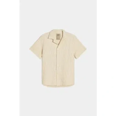 Oas Waffle Short Sleeve Camp Shirt In Off White