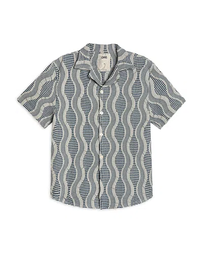 Oas Cuba Waffle Shirt In Blue