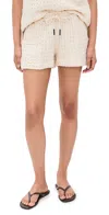 Oas Drizzle Waffle-knit Cotton Shorts In Ecru