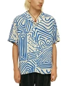 OAS ELDOVADO GEO PRINT RELAXED FIT BUTTON DOWN CAMP SHIRT