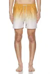 Oas Evening Grade Swim Shorts In Yellow In Orange