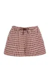 Oas Exclusive Ferratelle Drizzle Cotton Waffle Shorts In Brown