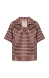 Oas Exclusive Ferratelle Jaffa Cotton Waffle Shirt In Brown