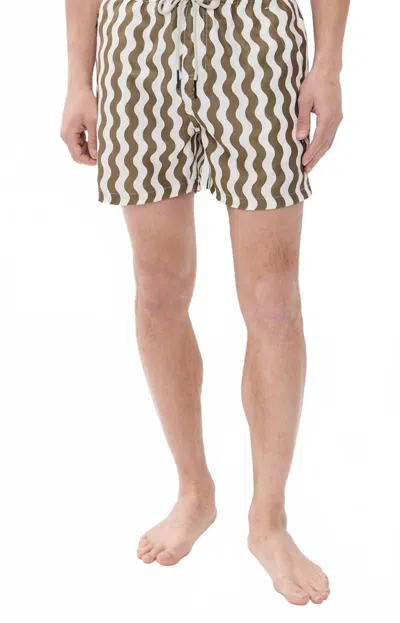 Oas Fine Waver Swim Short In Beige In Brown