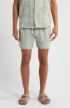 Oas Galbanum Crochet Shorts Metal In Green