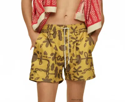 Oas Galbanum Swim Shorts In Gold In Yellow