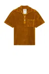 Oas Girona Velour Polo In Sienna