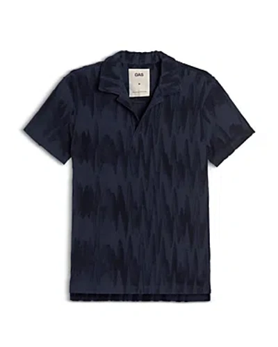 Oas Glitch Terry Regular Fit Polo Shirt In Navy