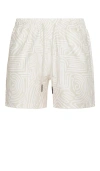 Oas Cream Golconda Relaxed Fit Swim Trunks In 奶油色