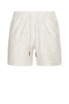 Oas Cream Golconda Relaxed Fit Swim Trunks In Cream