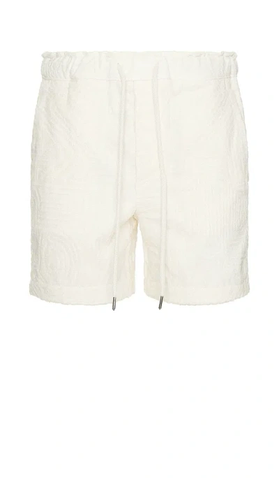 Oas Golconda Jacquard Terry Cloth Shorts In Off White