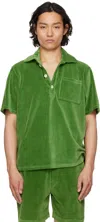 Oas Green Penny Girona Velour Polo In Green
